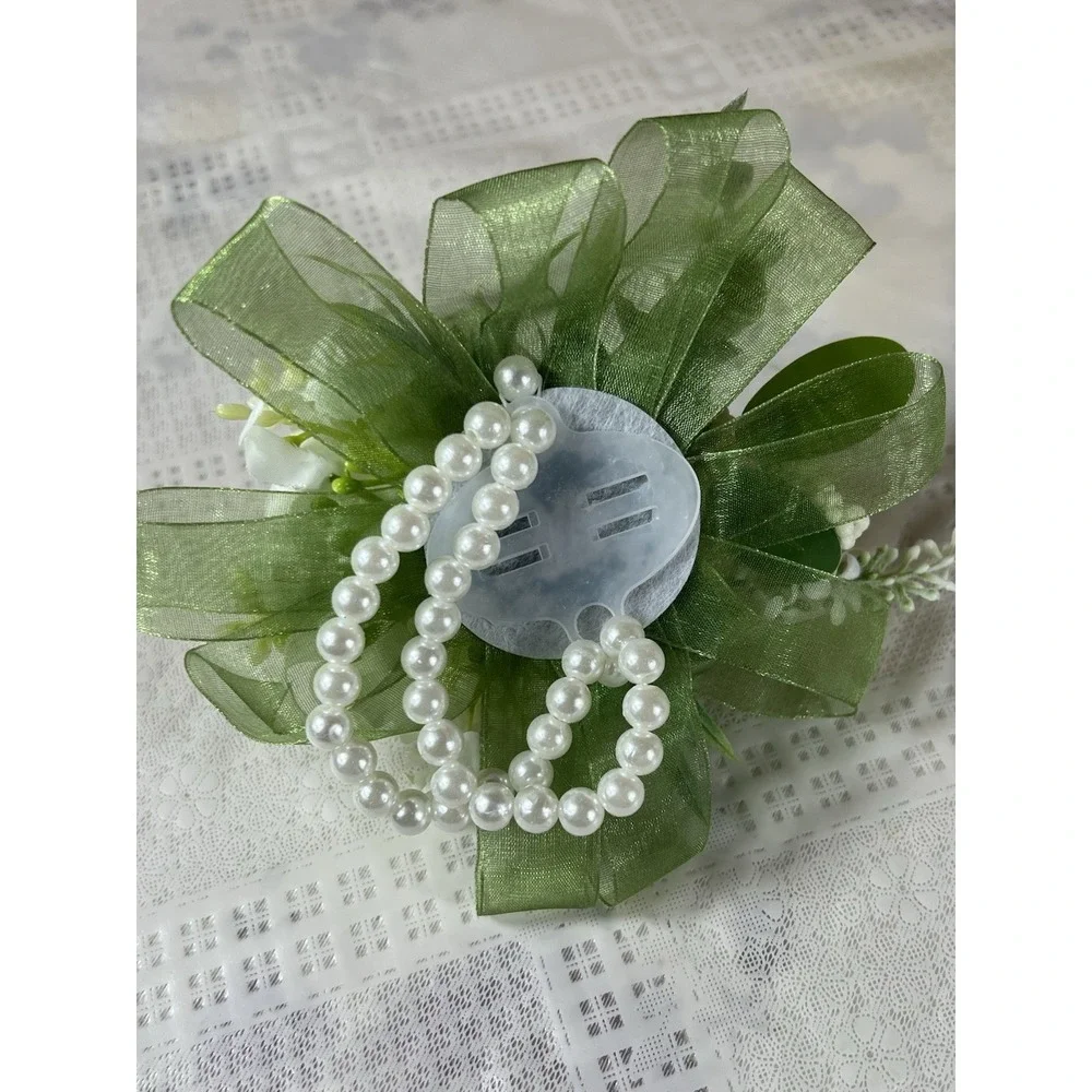 Yelinart 2Pcs Green Corsage and Men Boutonniere Homecoming Accesories Suit
